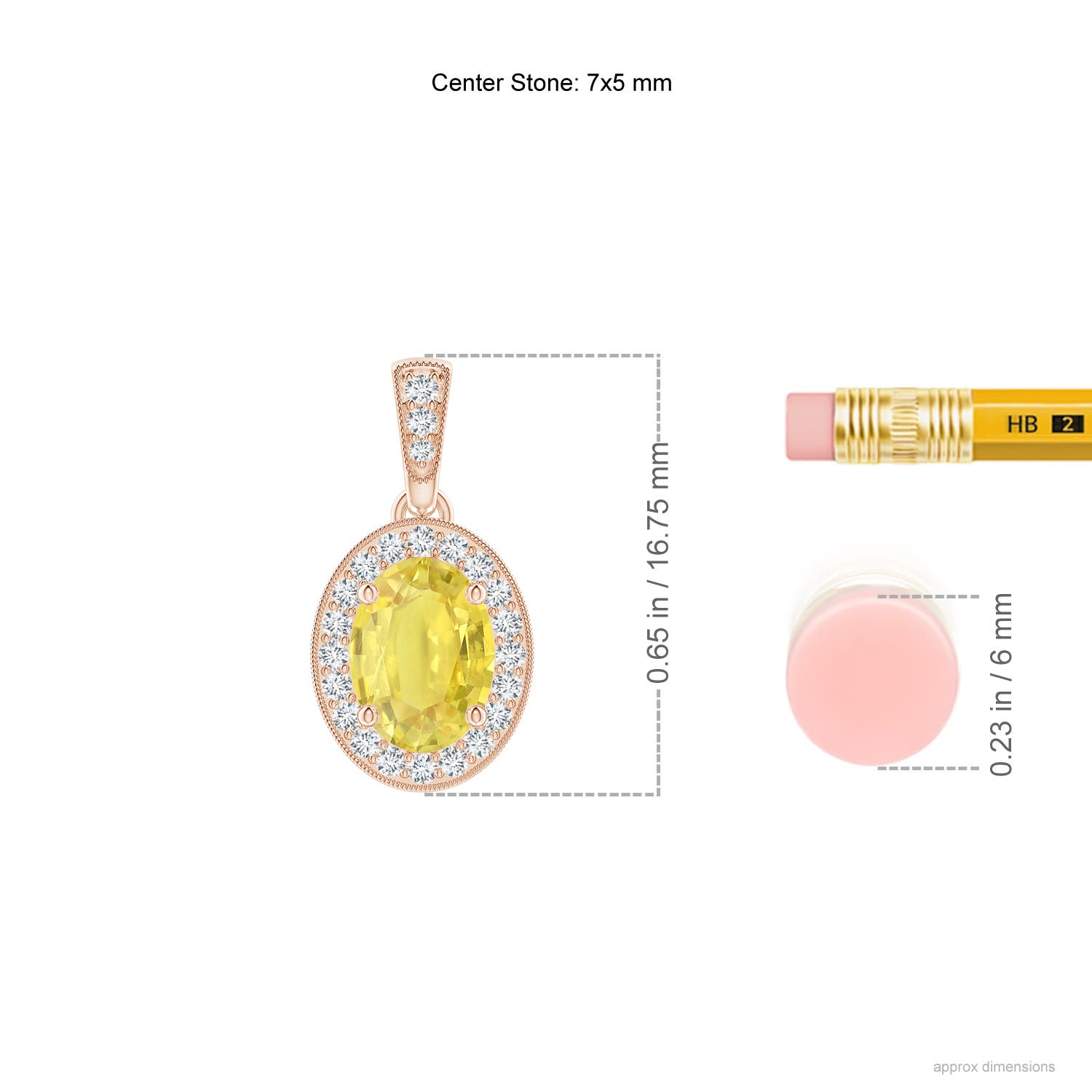 A - Yellow Sapphire / 1.12 CT / 14 KT Rose Gold