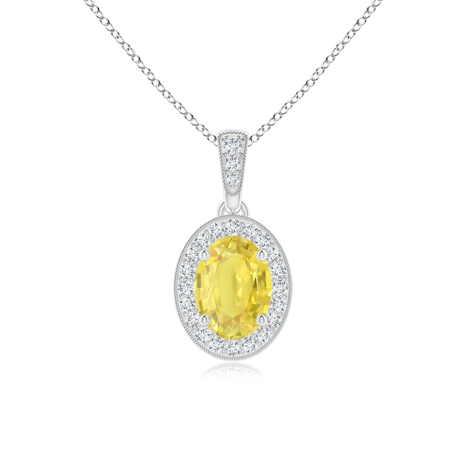 A - Yellow Sapphire / 1.12 CT / 14 KT White Gold