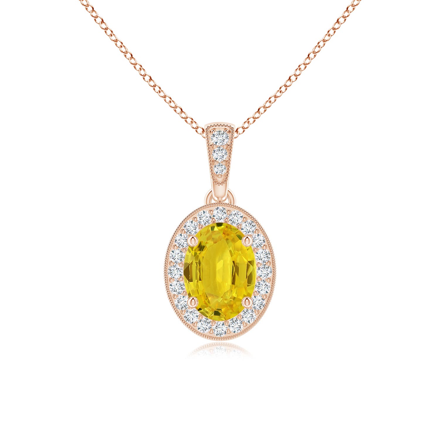 AAA - Yellow Sapphire / 1.12 CT / 14 KT Rose Gold