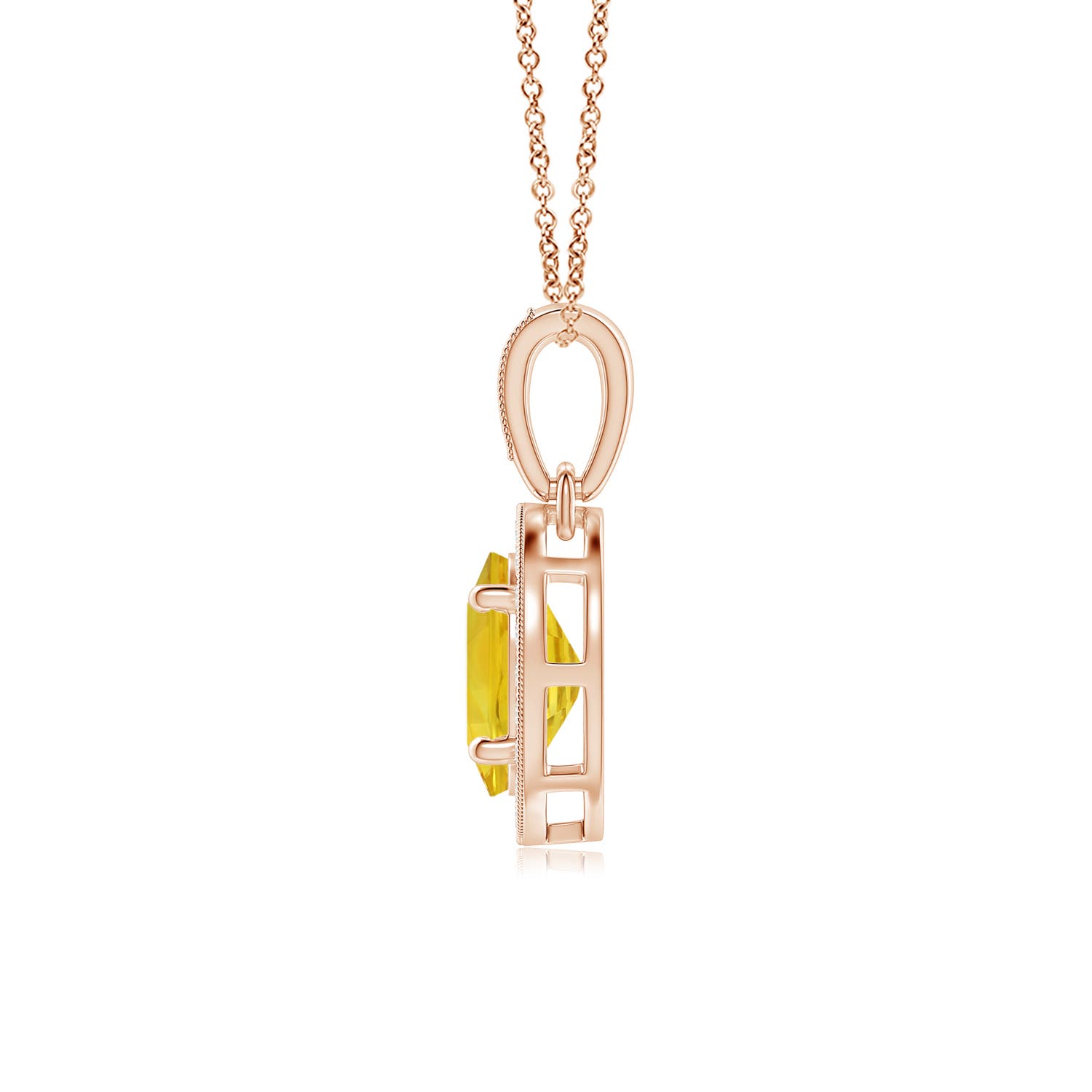 AAA - Yellow Sapphire / 1.12 CT / 14 KT Rose Gold