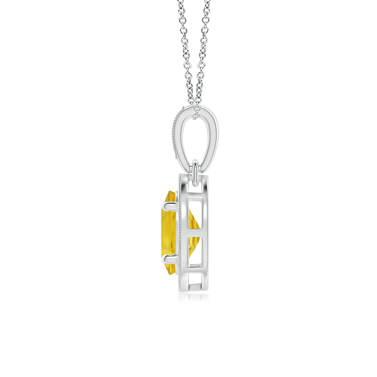 AAA - Yellow Sapphire / 1.12 CT / 14 KT White Gold