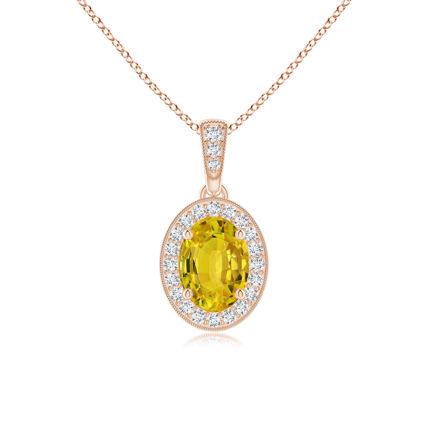 AAAA - Yellow Sapphire / 1.12 CT / 14 KT Rose Gold