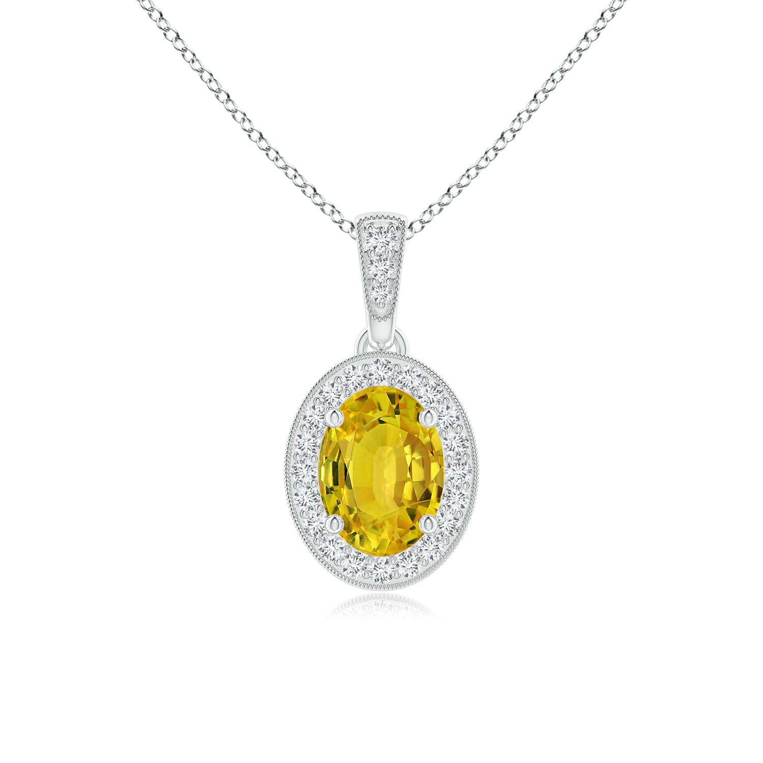 AAAA - Yellow Sapphire / 1.12 CT / 14 KT White Gold