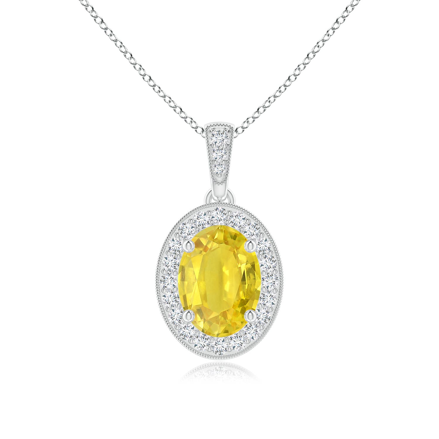 AA - Yellow Sapphire / 1.68 CT / 14 KT White Gold