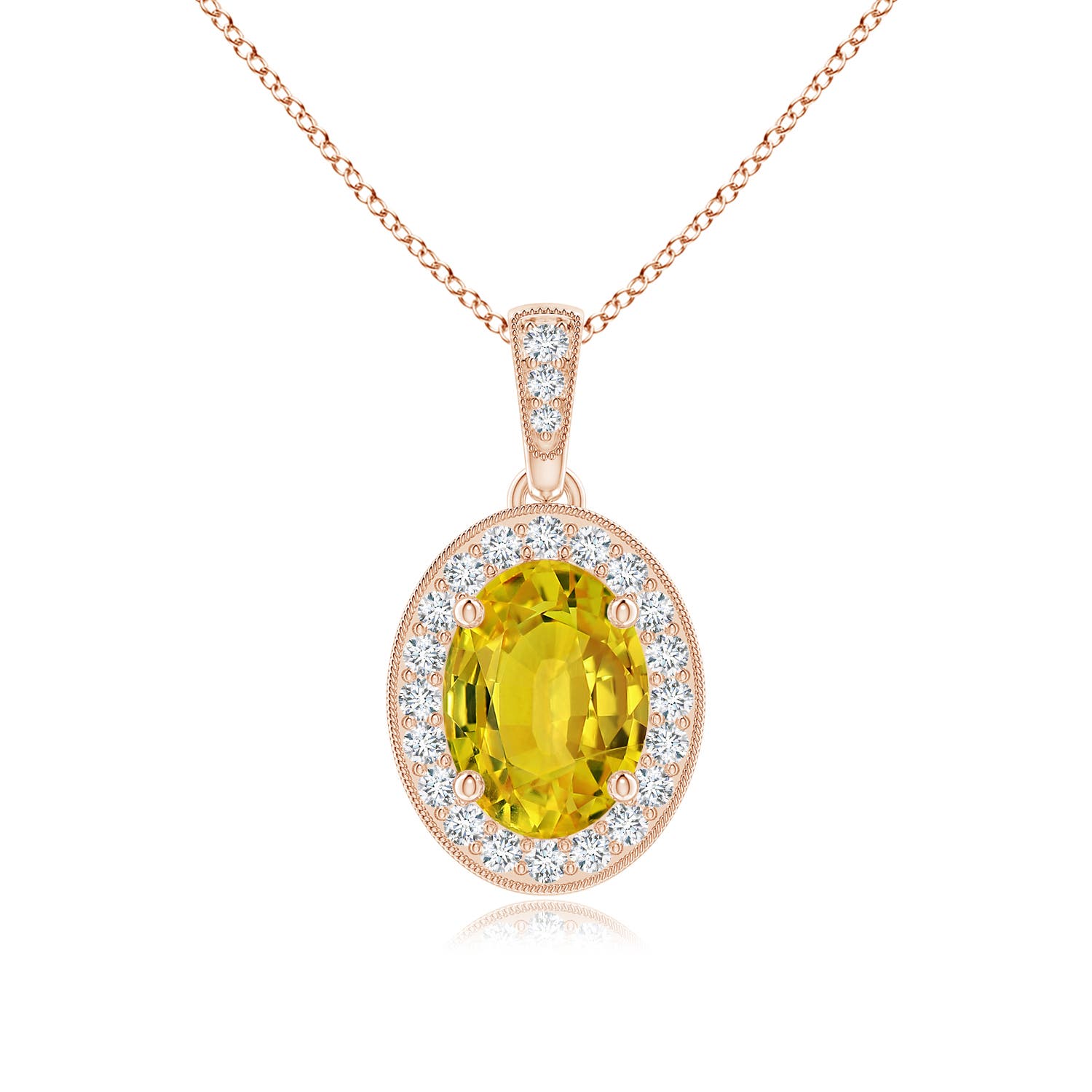 AAAA - Yellow Sapphire / 1.68 CT / 14 KT Rose Gold