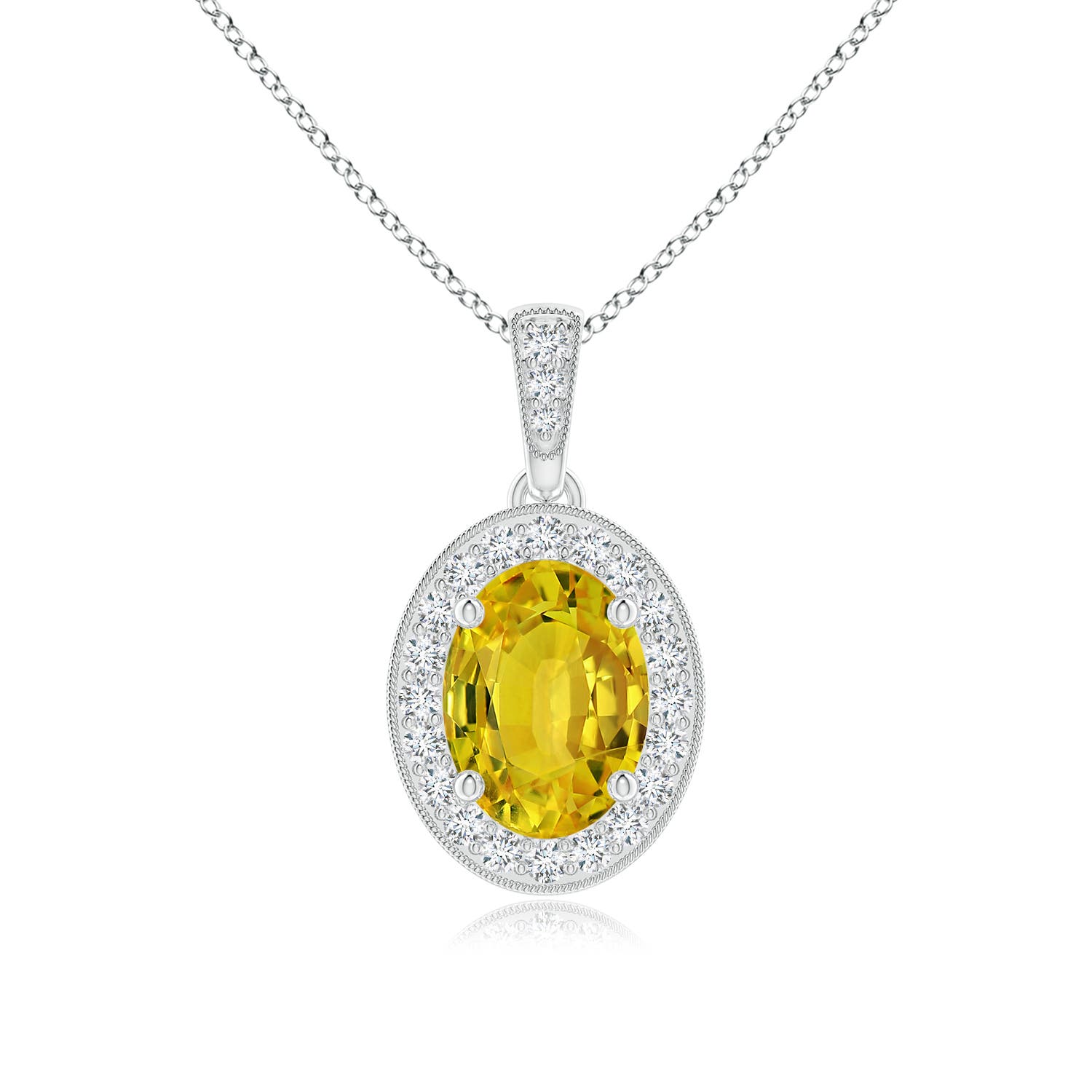 AAAA - Yellow Sapphire / 1.68 CT / 14 KT White Gold