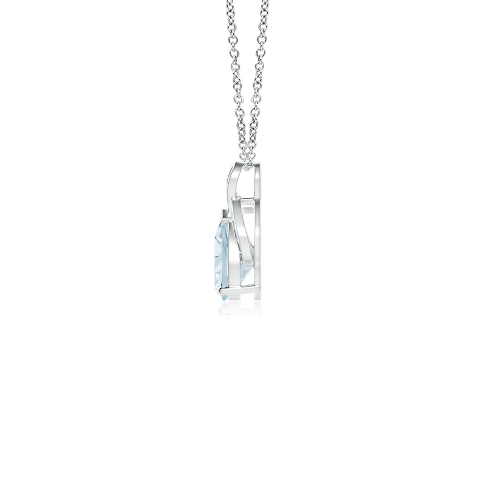 6x4mm A Solitaire Pear-Shaped Aquamarine Flame Pendant in P950 Platinum side-1