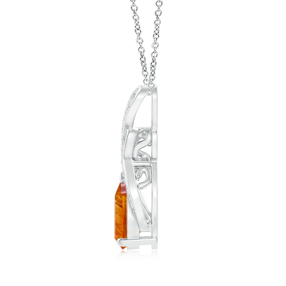 15.05x10.19x7.04mm AAAA GIA Certified Citrine Teardrop Flame Pendant with Diamonds in White Gold side 199