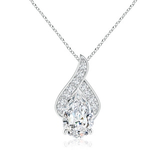 11x7mm GVS2 Solitaire Pear-Shaped Diamond Flame Pendant in P950 Platinum