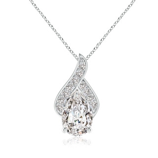 11x7mm IJI1I2 Solitaire Pear-Shaped Diamond Flame Pendant in P950 Platinum