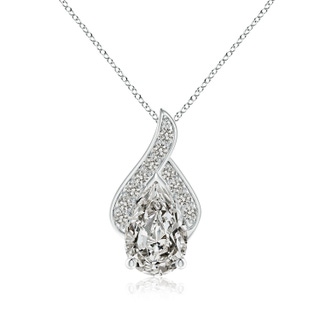 11x7mm KI3 Solitaire Pear-Shaped Diamond Flame Pendant in P950 Platinum