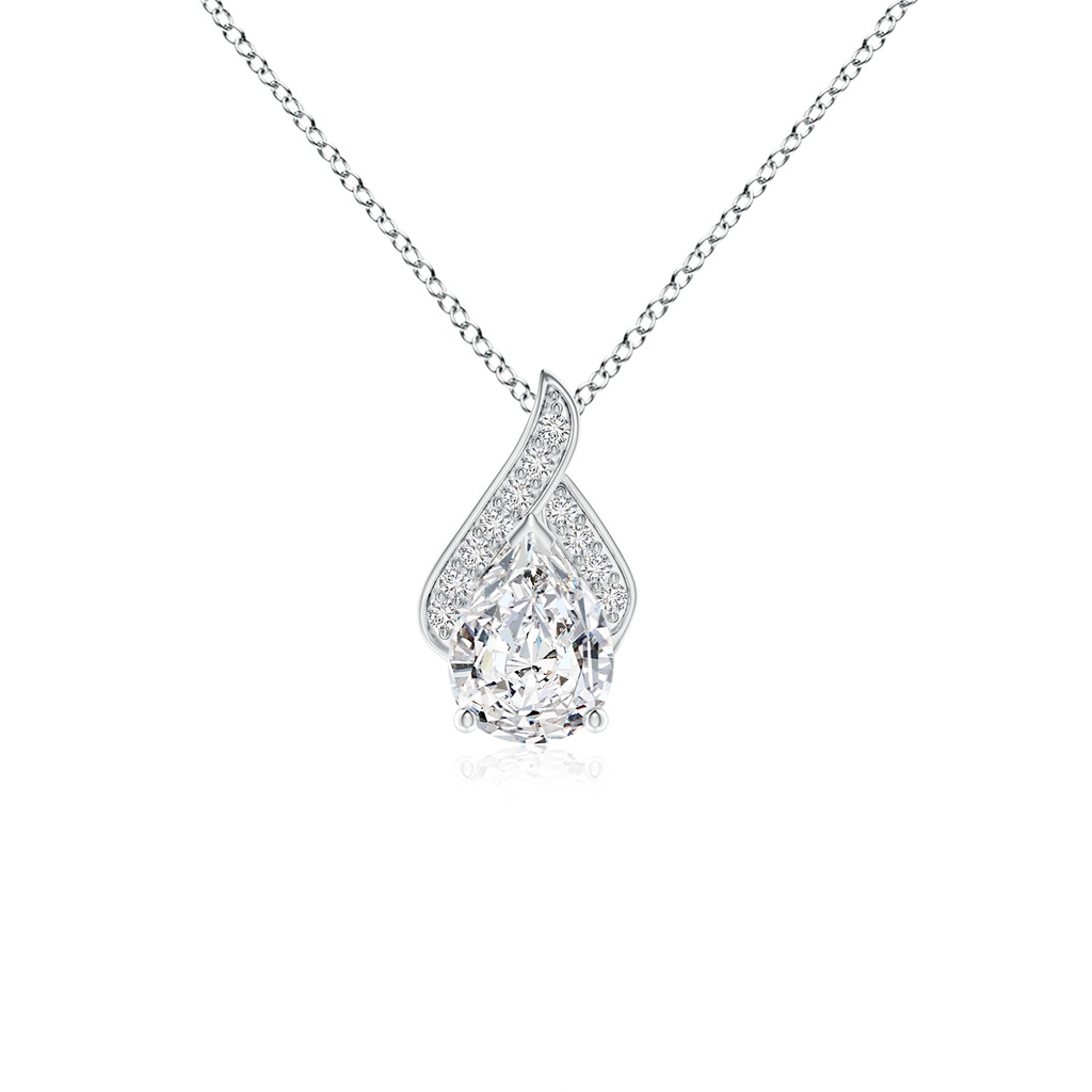 7.7x5.7mm HSI2 Solitaire Pear-Shaped Diamond Flame Pendant in White Gold