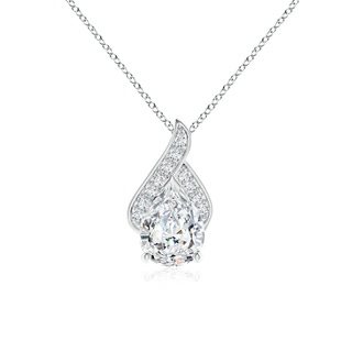 8.5x6.5mm GVS2 Solitaire Pear-Shaped Diamond Flame Pendant in P950 Platinum