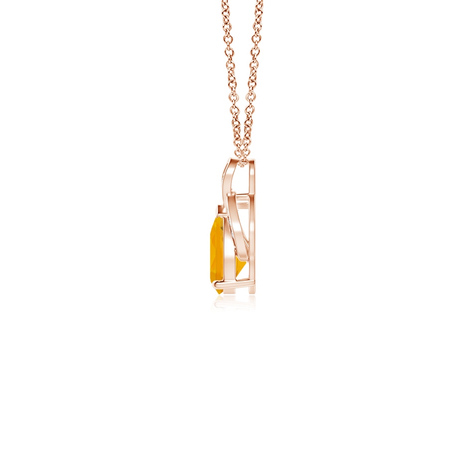 6x4mm A Solitaire Pear-Shaped Fire Opal Flame Pendant in Rose Gold side-1