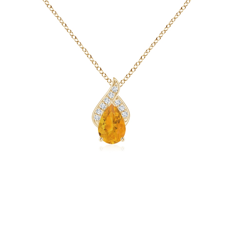 6x4mm A Solitaire Pear-Shaped Fire Opal Flame Pendant in Yellow Gold 