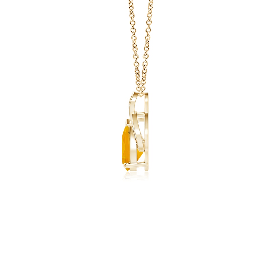 6x4mm A Solitaire Pear-Shaped Fire Opal Flame Pendant in Yellow Gold side-1