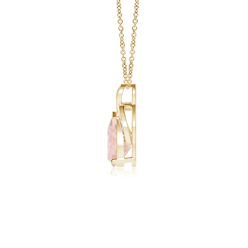 7x5mm AA Solitaire Pear-Shaped Morganite Flame Pendant in Yellow Gold side-1