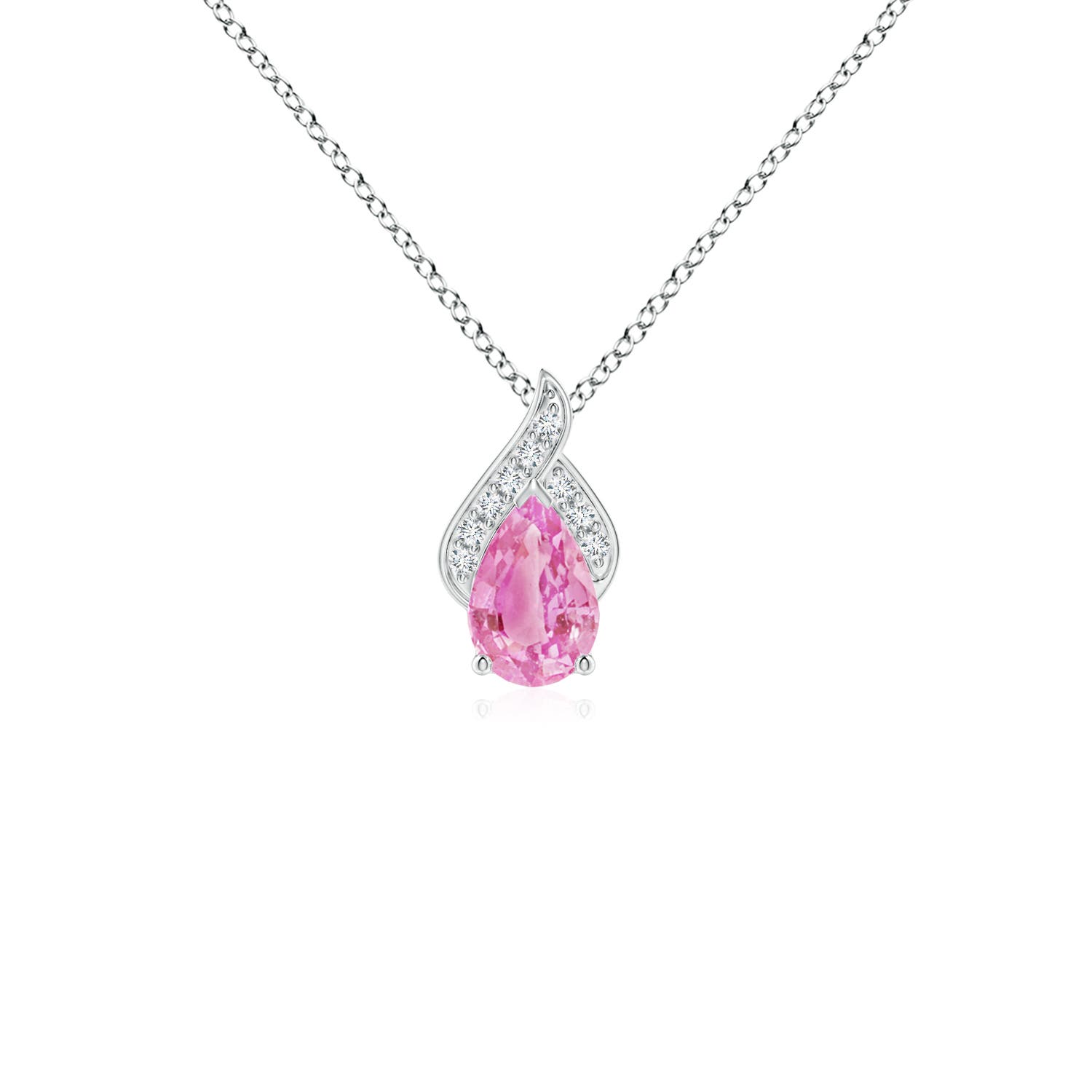 A - Pink Sapphire / 0.48 CT / 14 KT White Gold