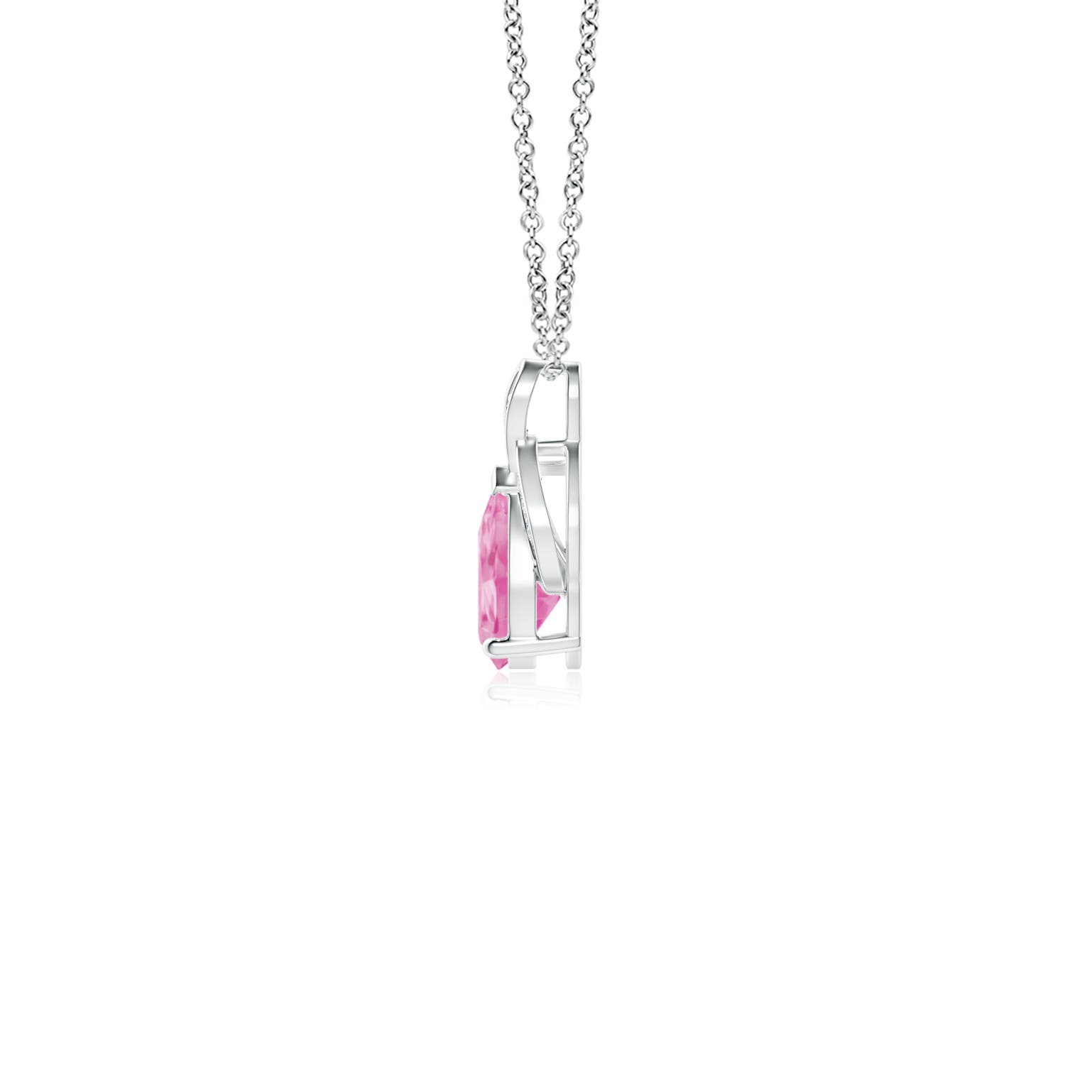 A - Pink Sapphire / 0.48 CT / 14 KT White Gold