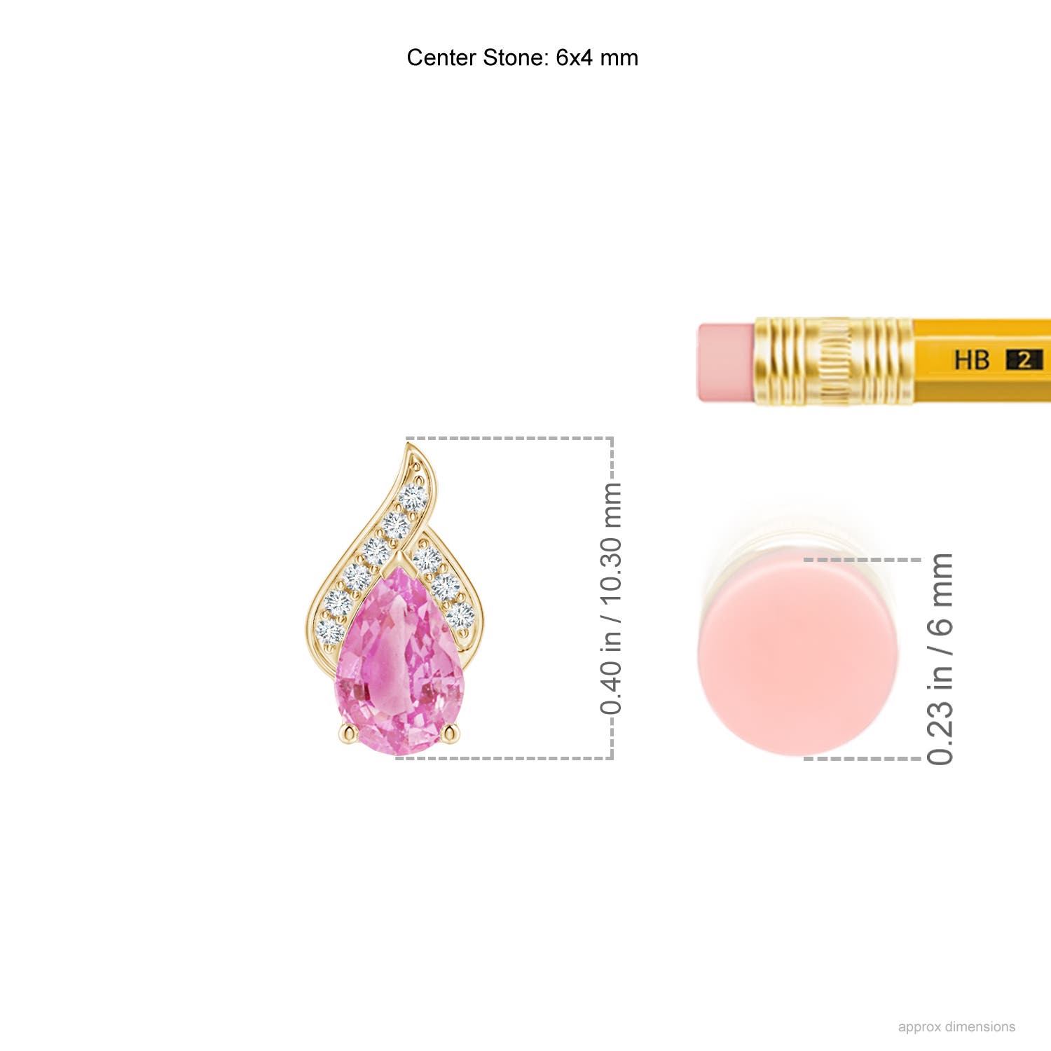 A - Pink Sapphire / 0.48 CT / 14 KT Yellow Gold