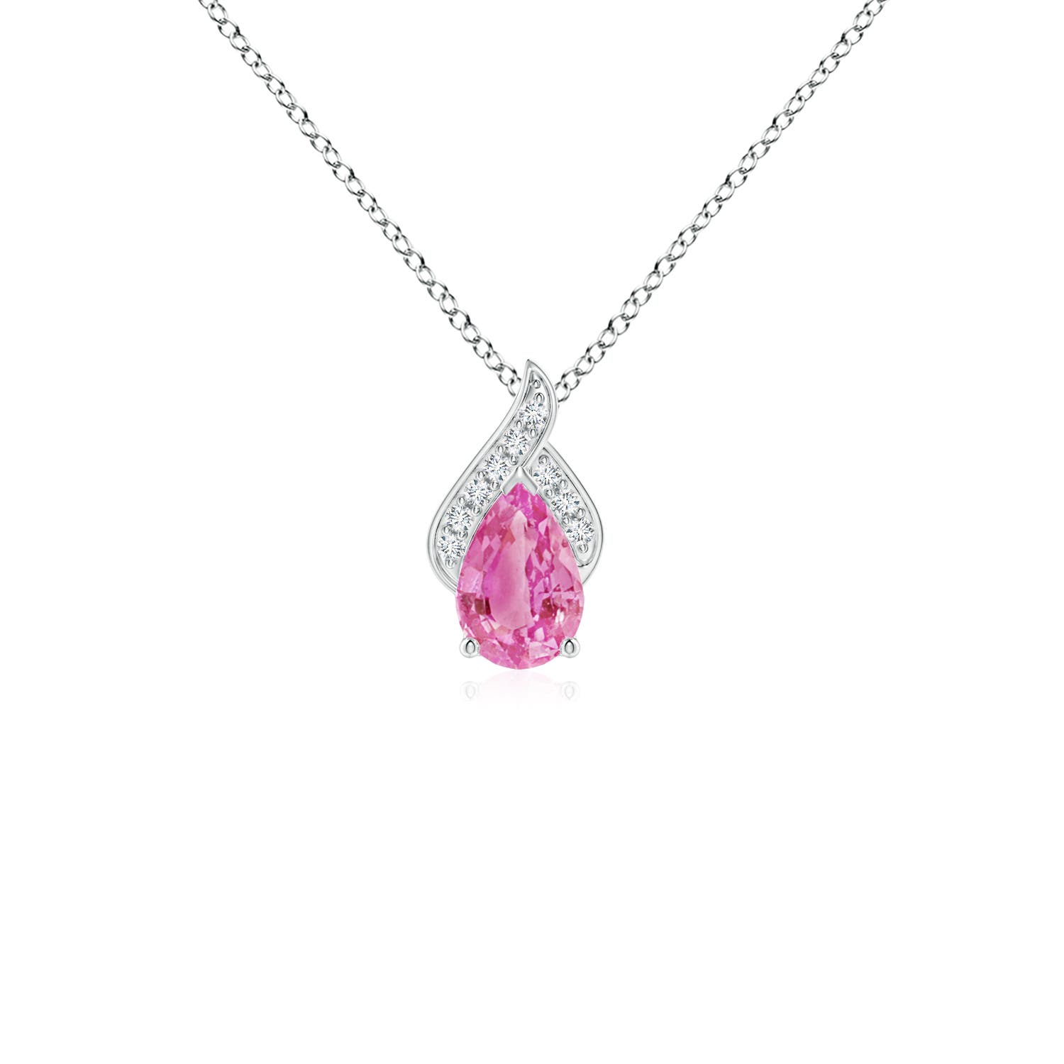 AA - Pink Sapphire / 0.48 CT / 14 KT White Gold