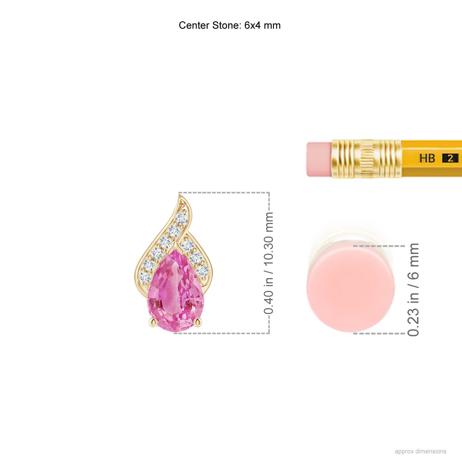 AA - Pink Sapphire / 0.48 CT / 14 KT Yellow Gold