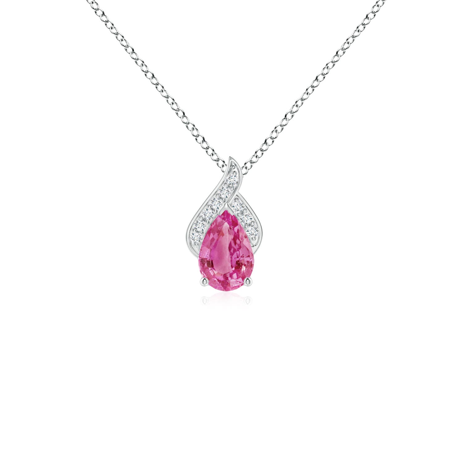 AAA - Pink Sapphire / 0.48 CT / 14 KT White Gold