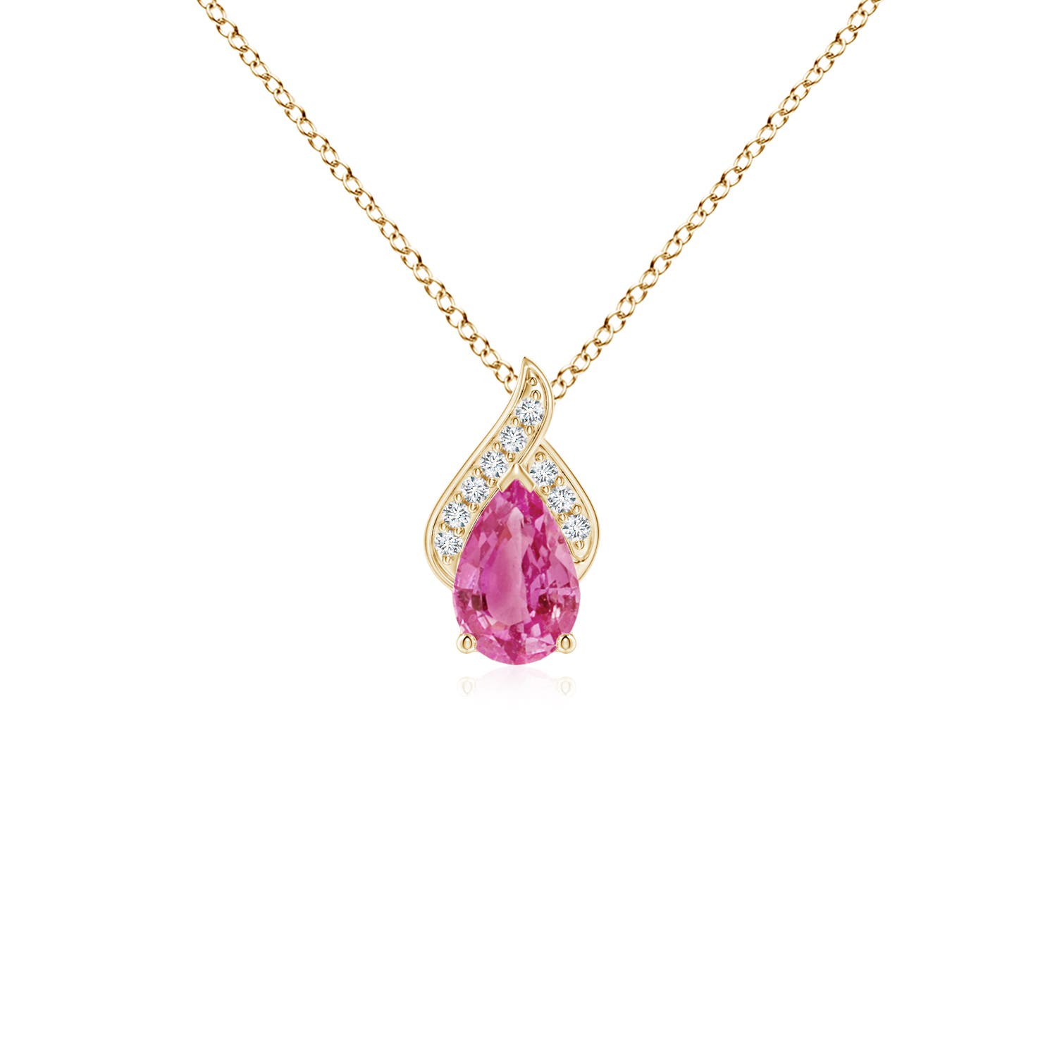 AAA - Pink Sapphire / 0.48 CT / 14 KT Yellow Gold