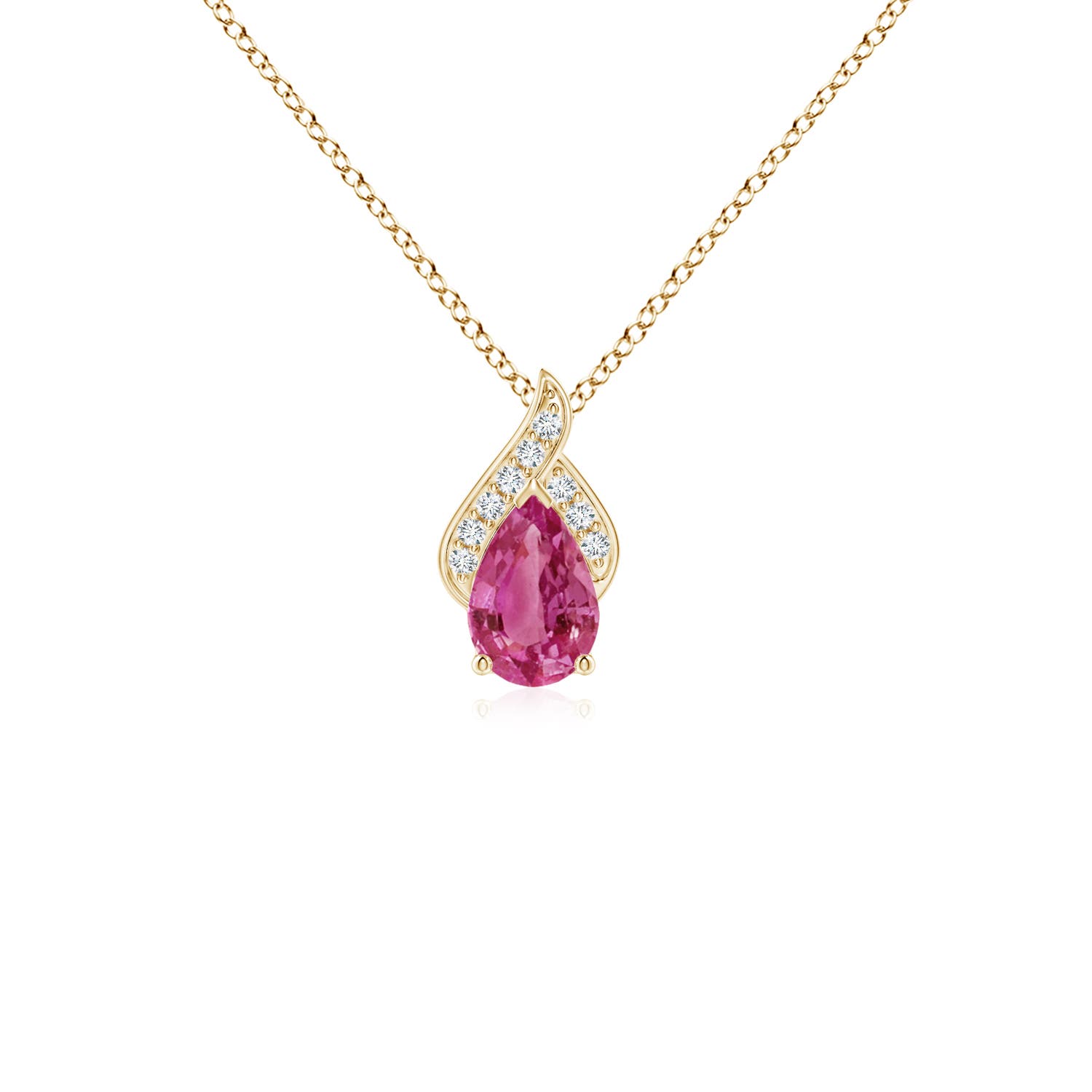 AAAA - Pink Sapphire / 0.48 CT / 14 KT Yellow Gold