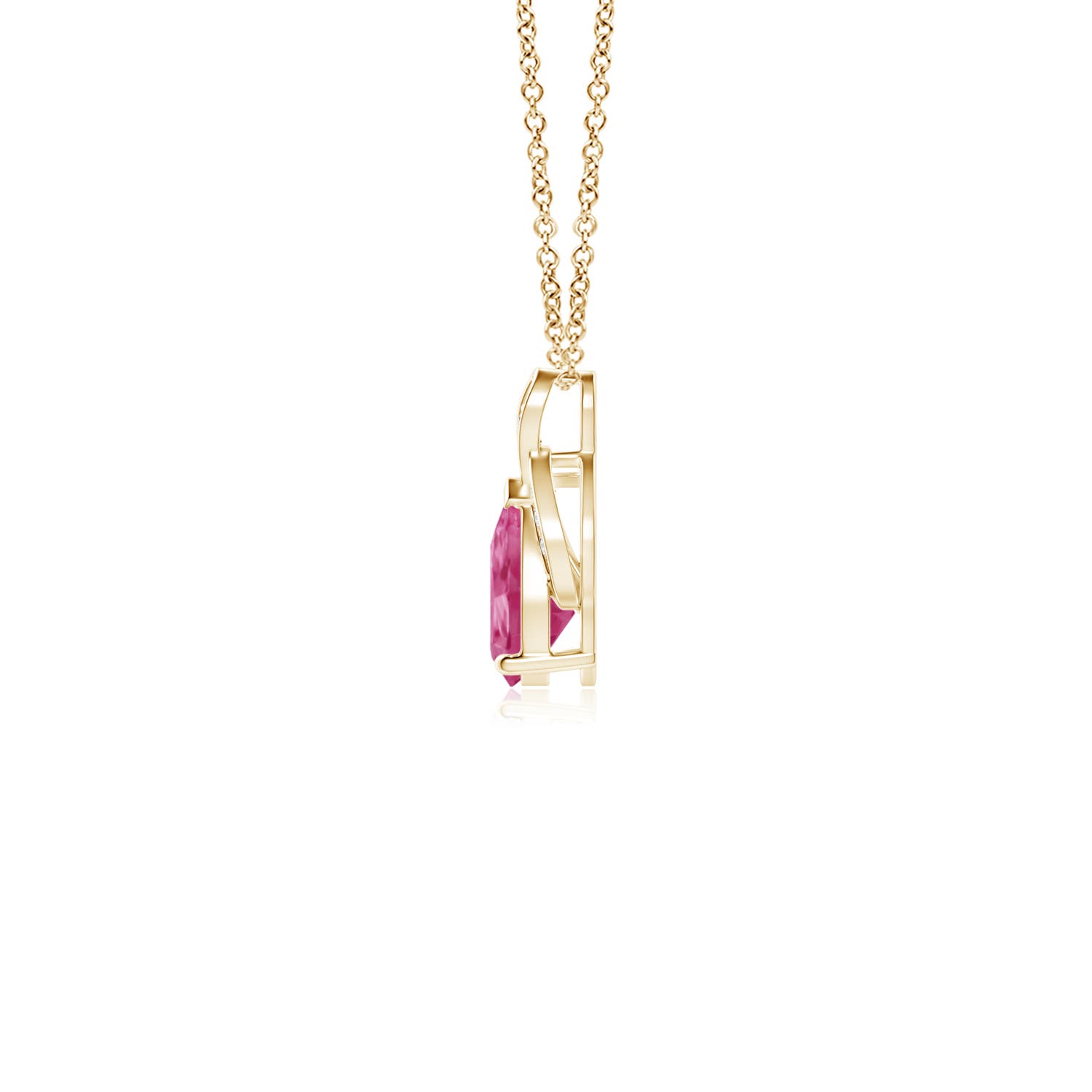 AAAA - Pink Sapphire / 0.48 CT / 14 KT Yellow Gold