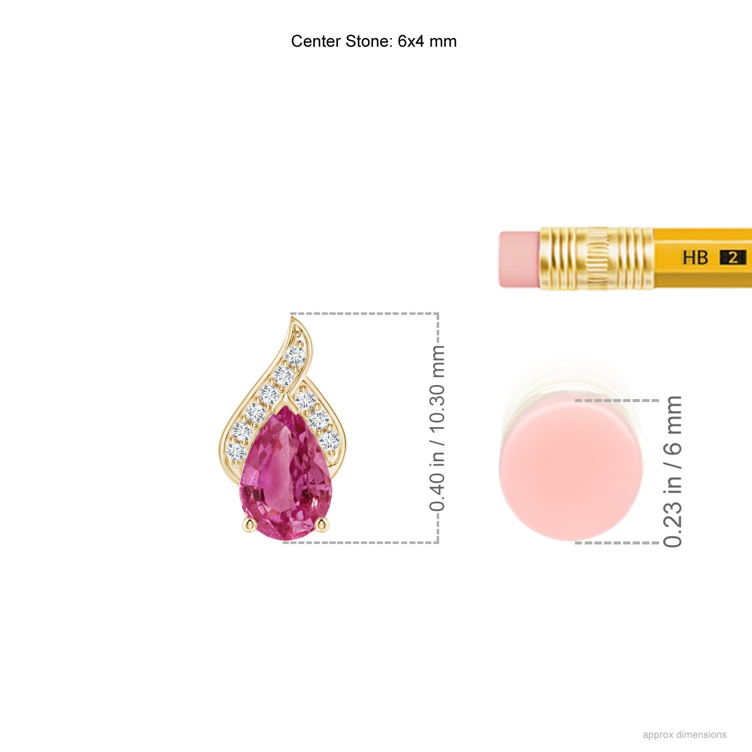 AAAA - Pink Sapphire / 0.48 CT / 14 KT Yellow Gold