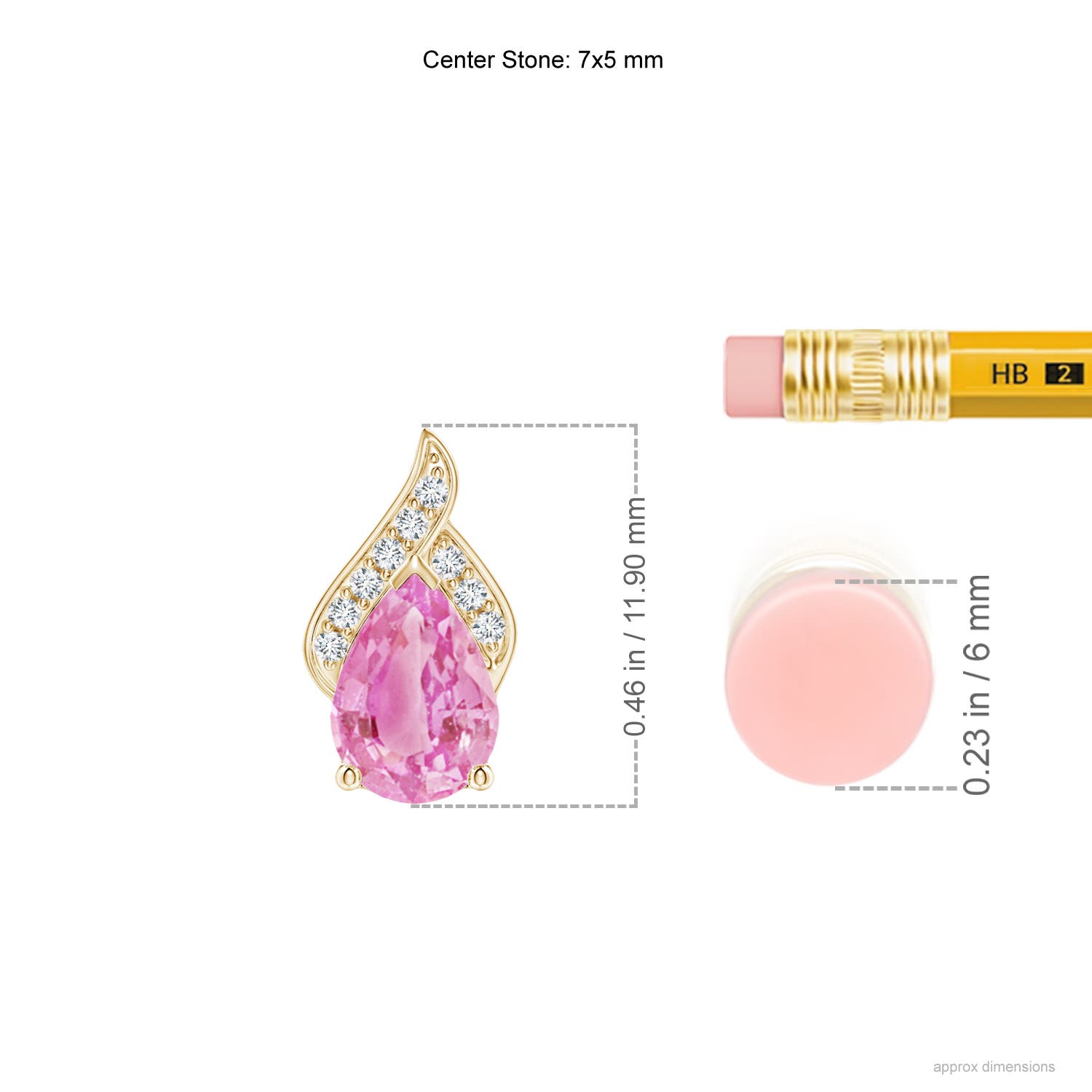 A - Pink Sapphire / 0.8 CT / 14 KT Yellow Gold