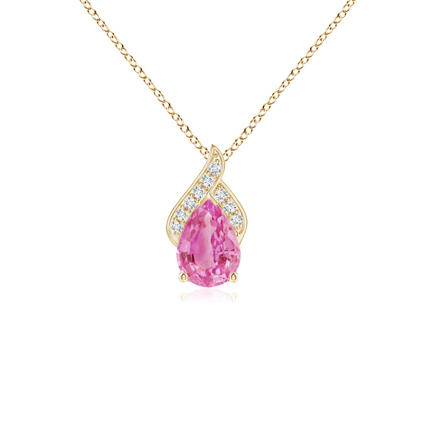 AA - Pink Sapphire / 0.8 CT / 14 KT Yellow Gold