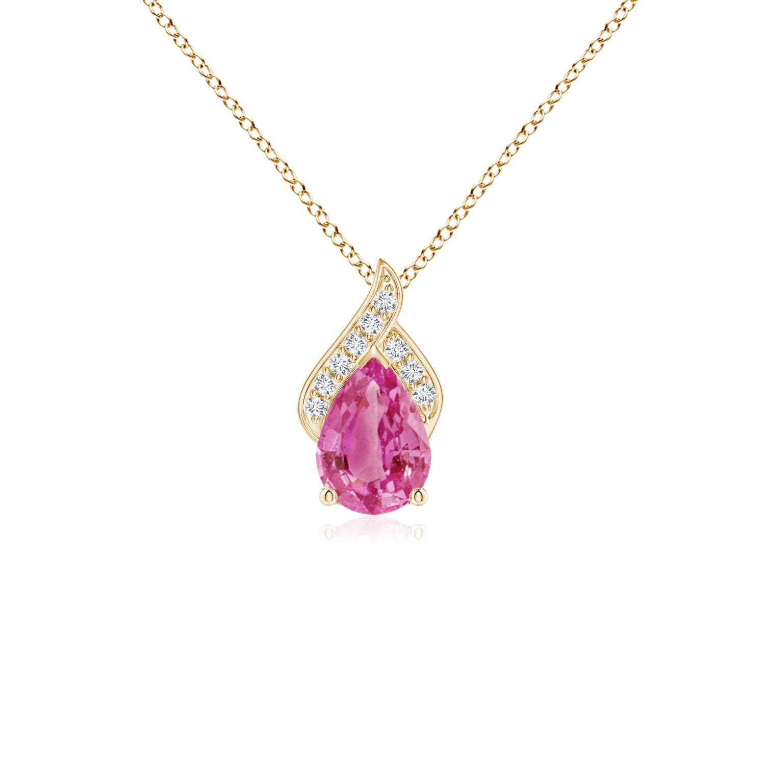 AAA - Pink Sapphire / 0.8 CT / 14 KT Yellow Gold