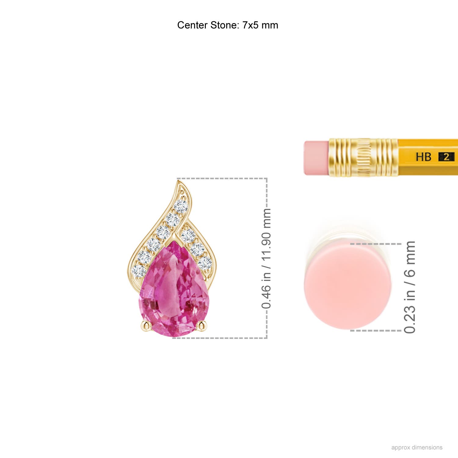 AAA - Pink Sapphire / 0.8 CT / 14 KT Yellow Gold