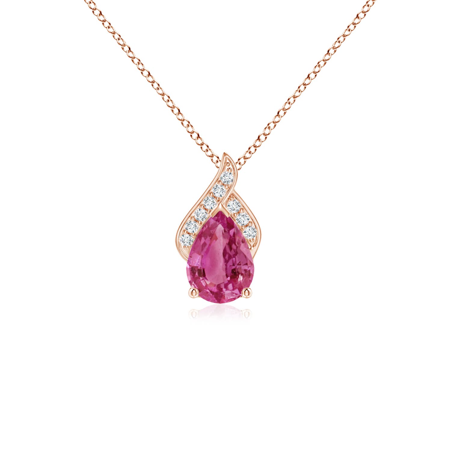 AAAA - Pink Sapphire / 0.8 CT / 14 KT Rose Gold