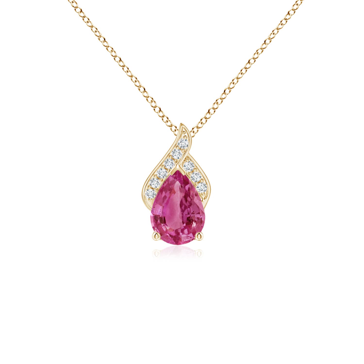 AAAA - Pink Sapphire / 0.8 CT / 14 KT Yellow Gold