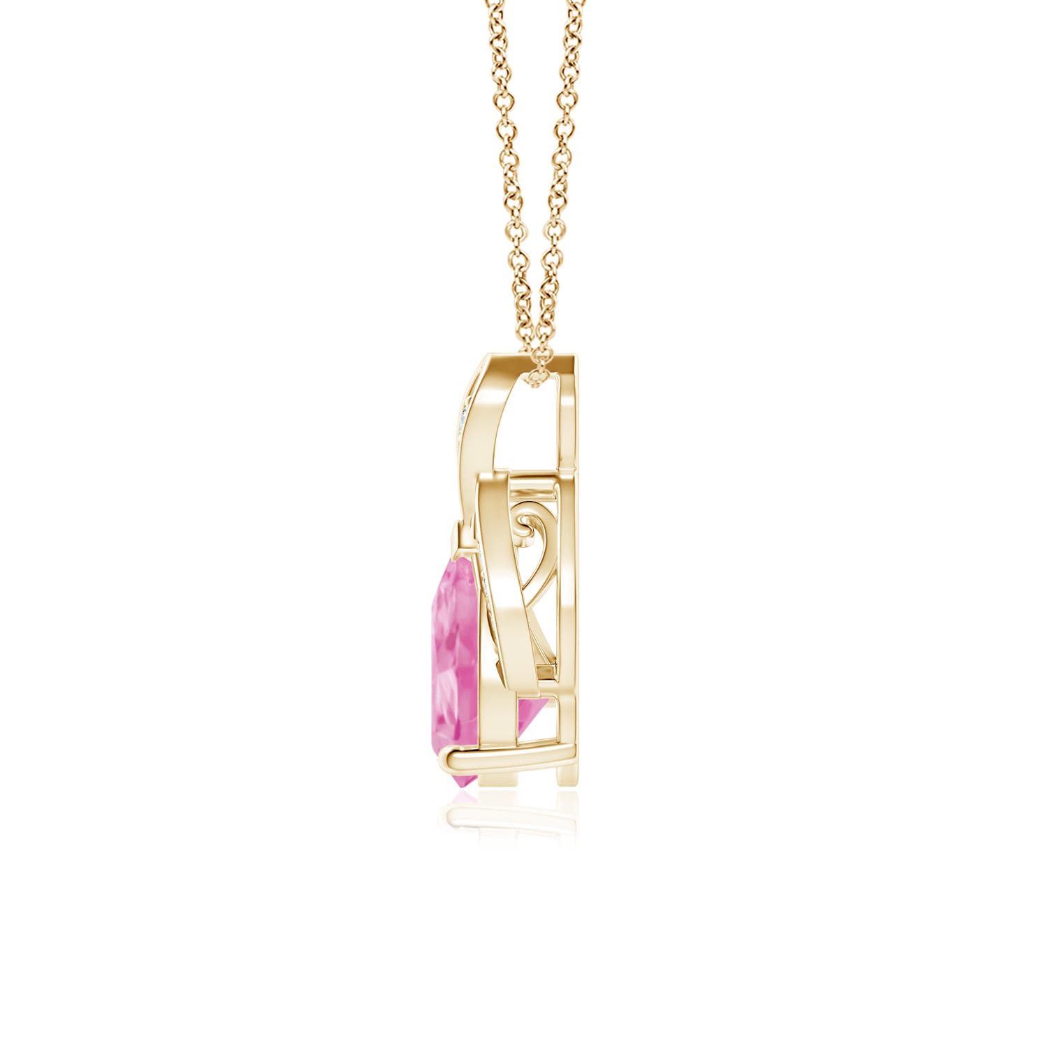 A - Pink Sapphire / 1.34 CT / 14 KT Yellow Gold