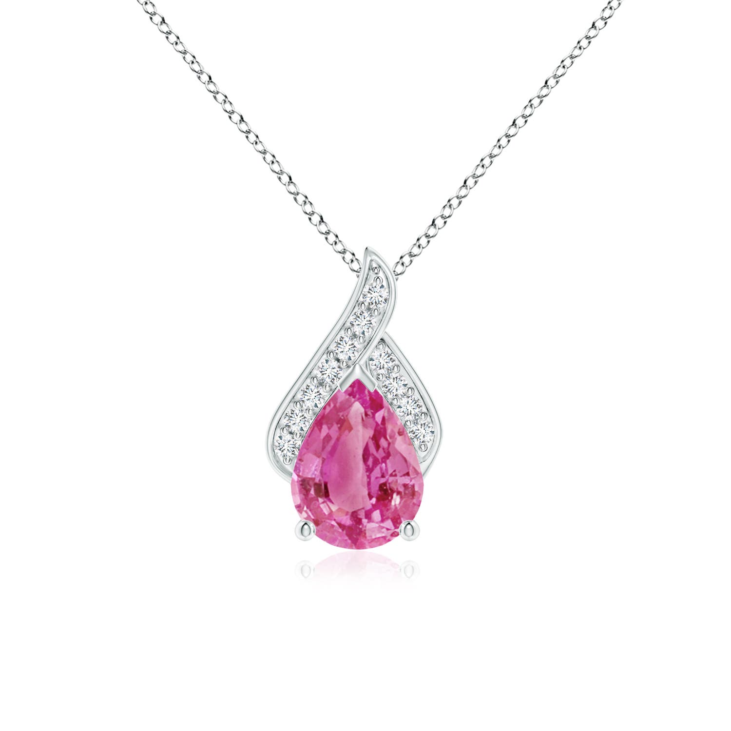 AAA - Pink Sapphire / 1.34 CT / 14 KT White Gold