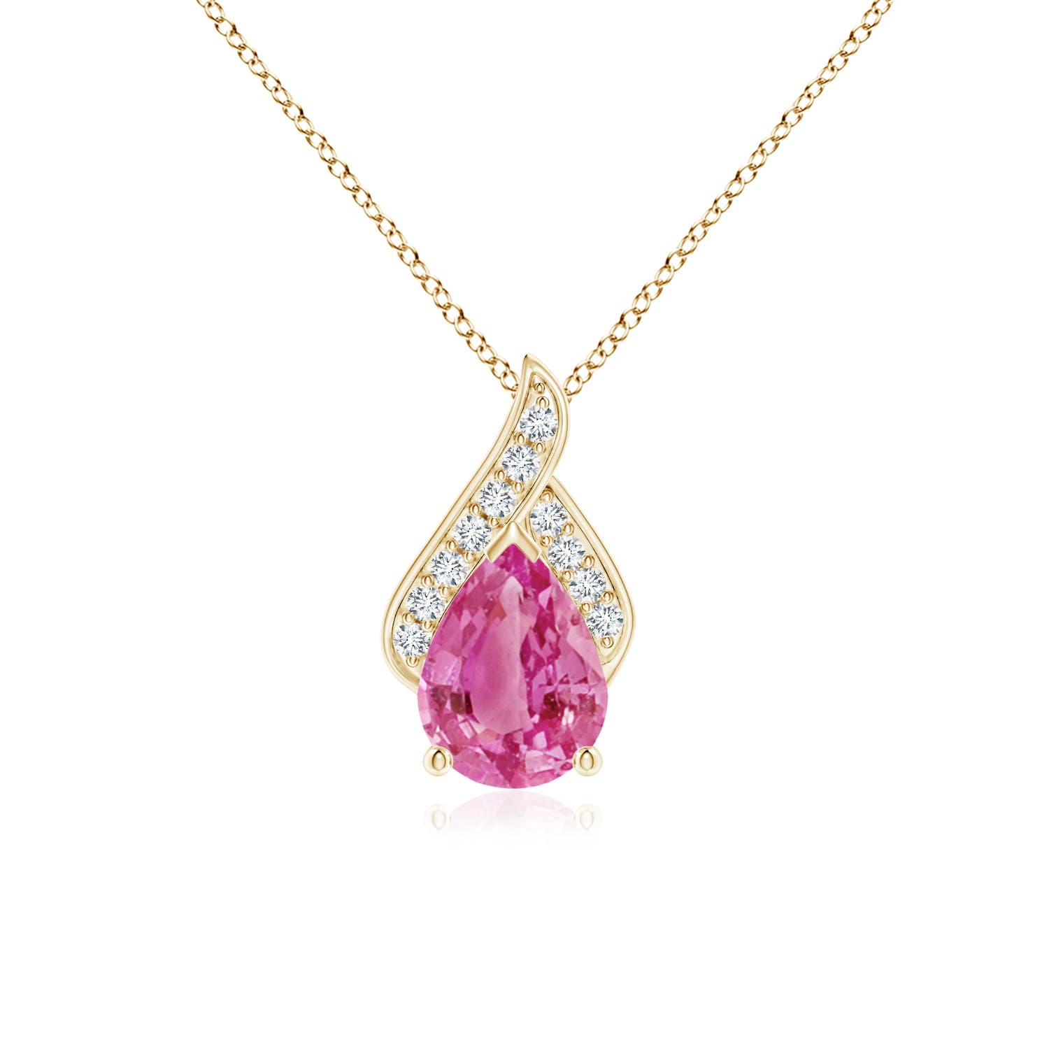 AAA - Pink Sapphire / 1.34 CT / 14 KT Yellow Gold