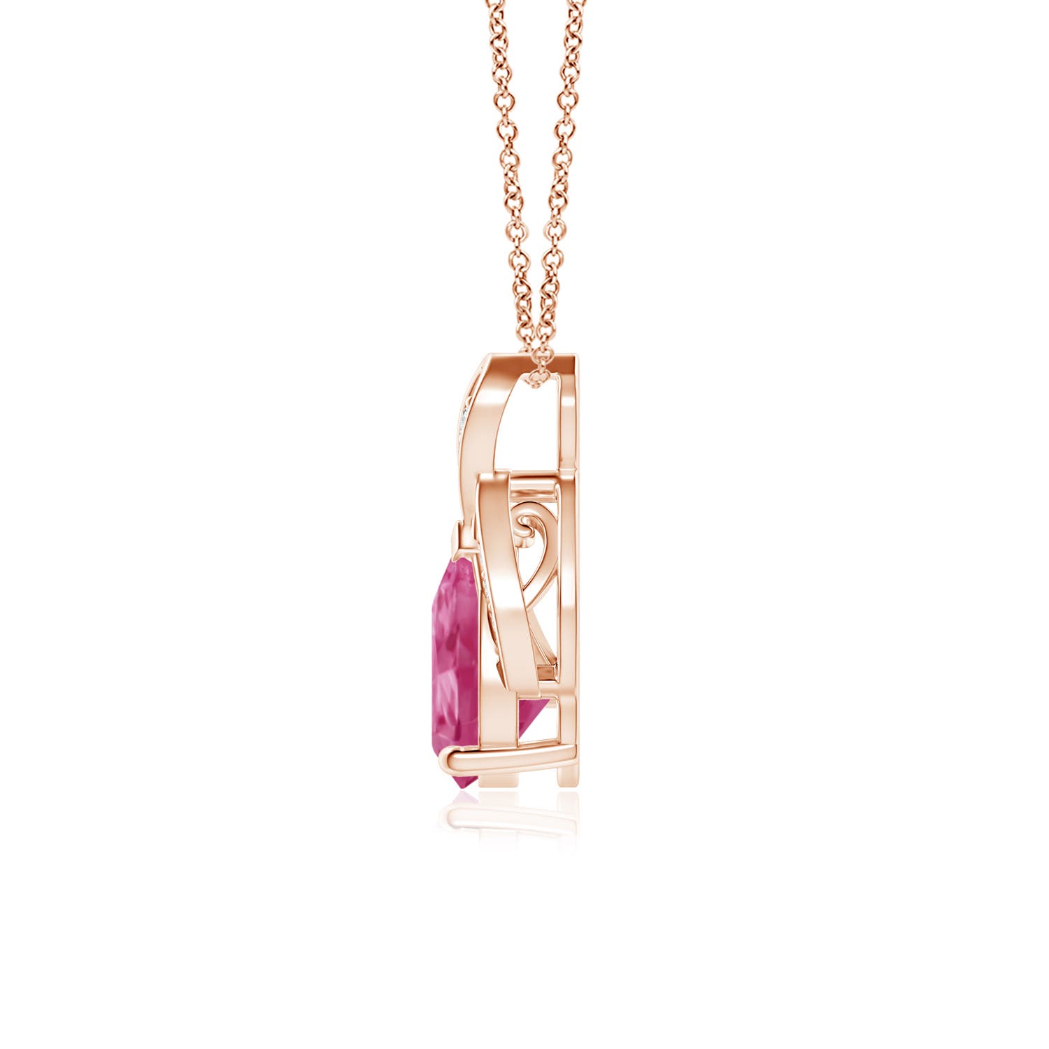 AAAA - Pink Sapphire / 1.34 CT / 14 KT Rose Gold