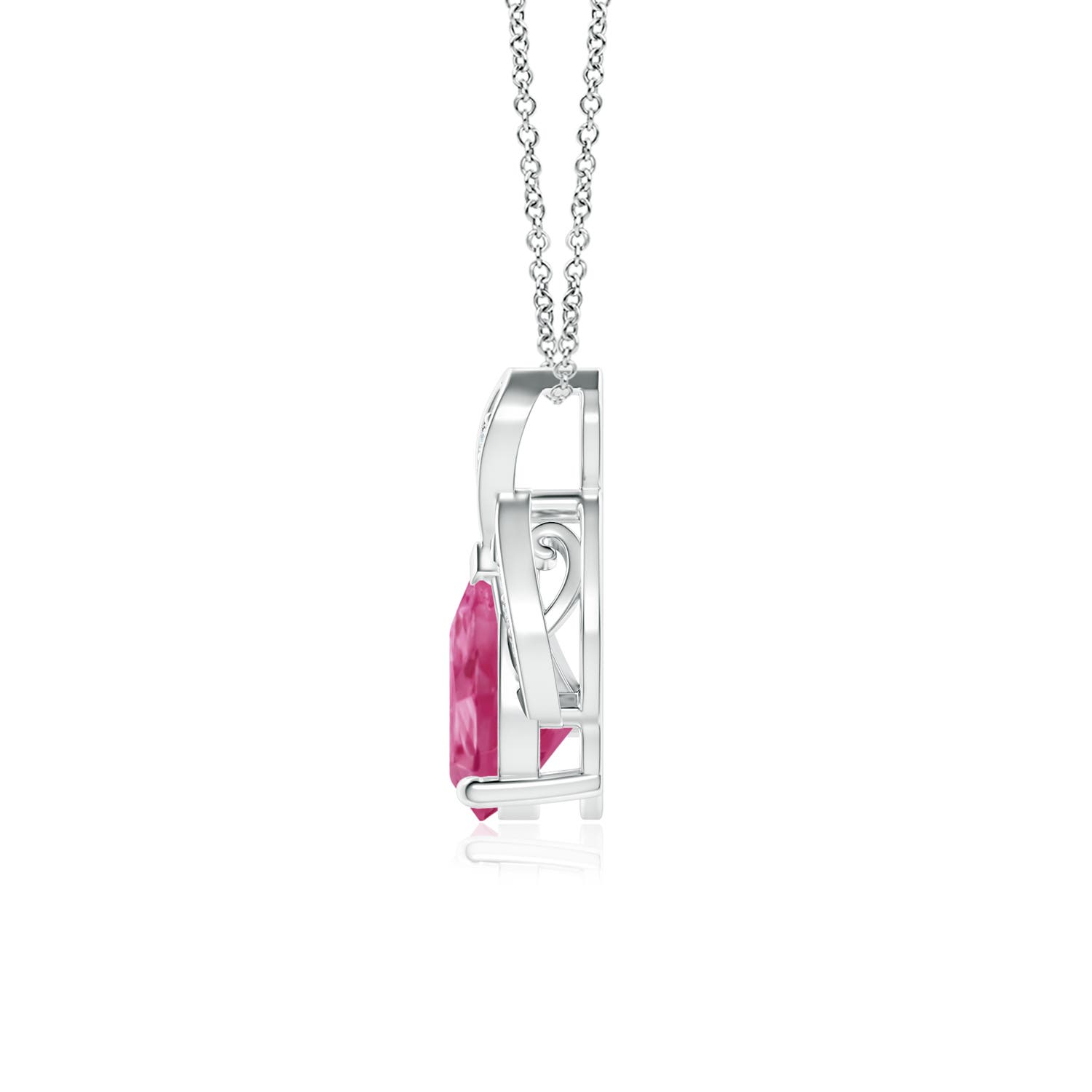 AAAA - Pink Sapphire / 1.34 CT / 14 KT White Gold