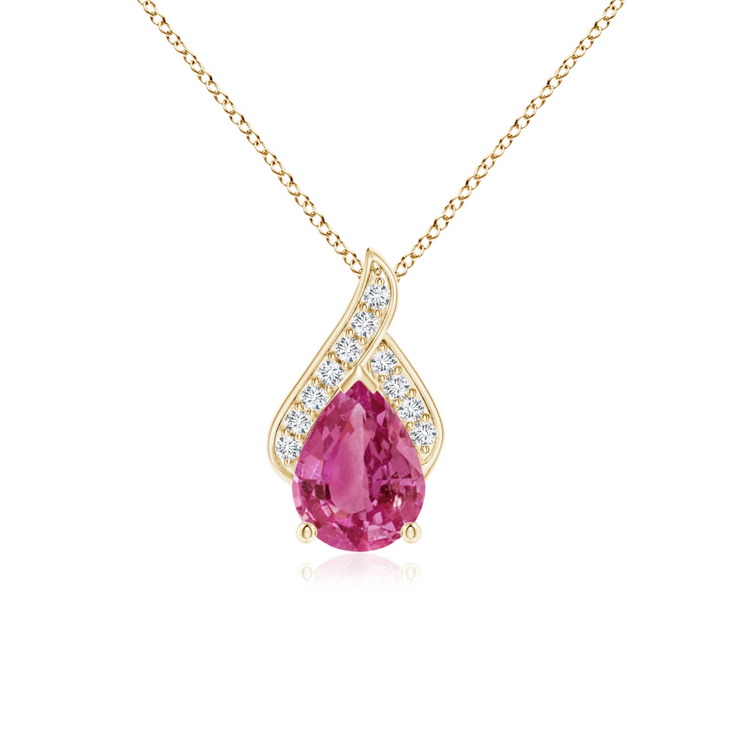 AAAA - Pink Sapphire / 1.34 CT / 14 KT Yellow Gold