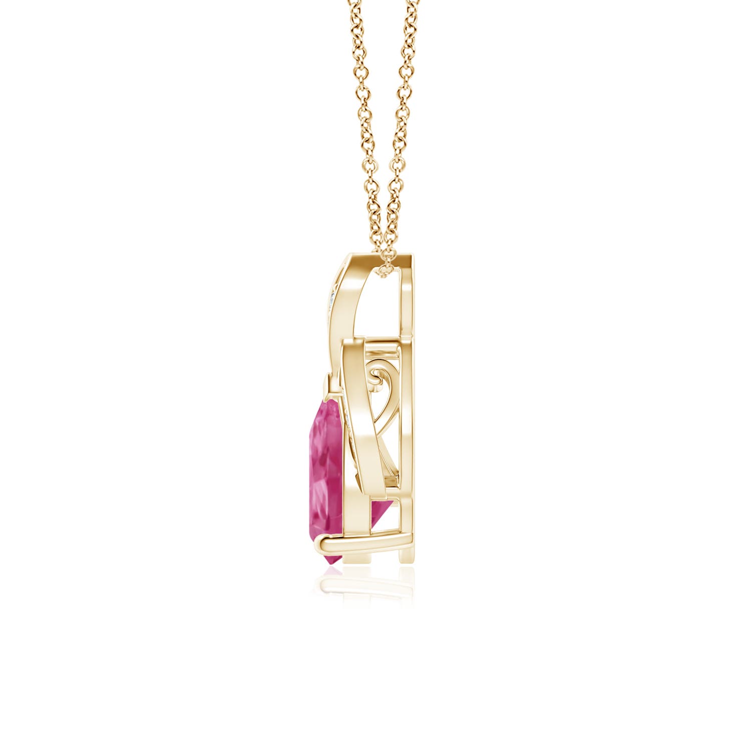 AAAA - Pink Sapphire / 1.34 CT / 14 KT Yellow Gold