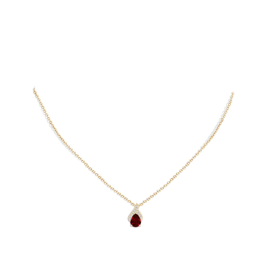 Solitaire Pear-Shaped Ruby Flame Pendant | Angara