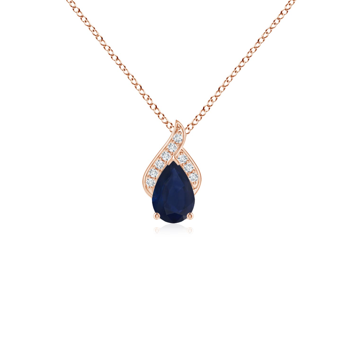 A - Blue Sapphire / 0.43 CT / 14 KT Rose Gold