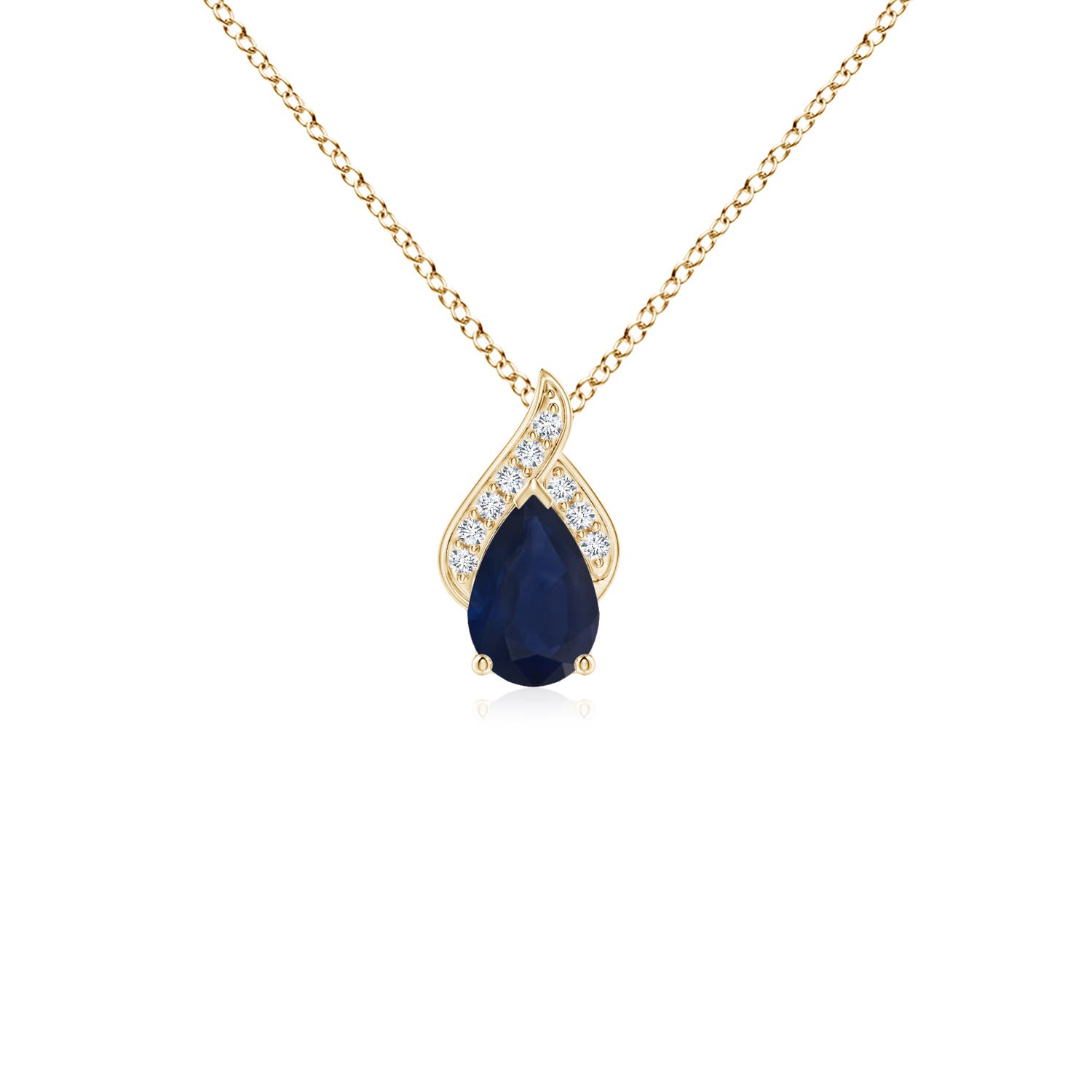 A - Blue Sapphire / 0.43 CT / 14 KT Yellow Gold