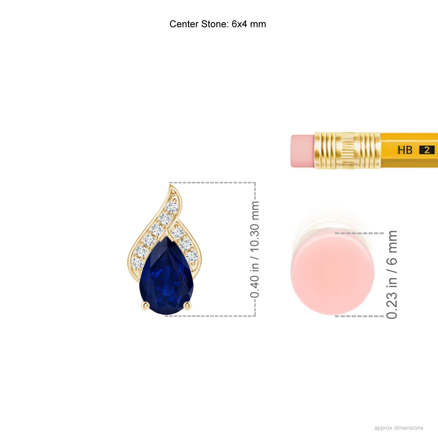 AA - Blue Sapphire / 0.43 CT / 14 KT Yellow Gold