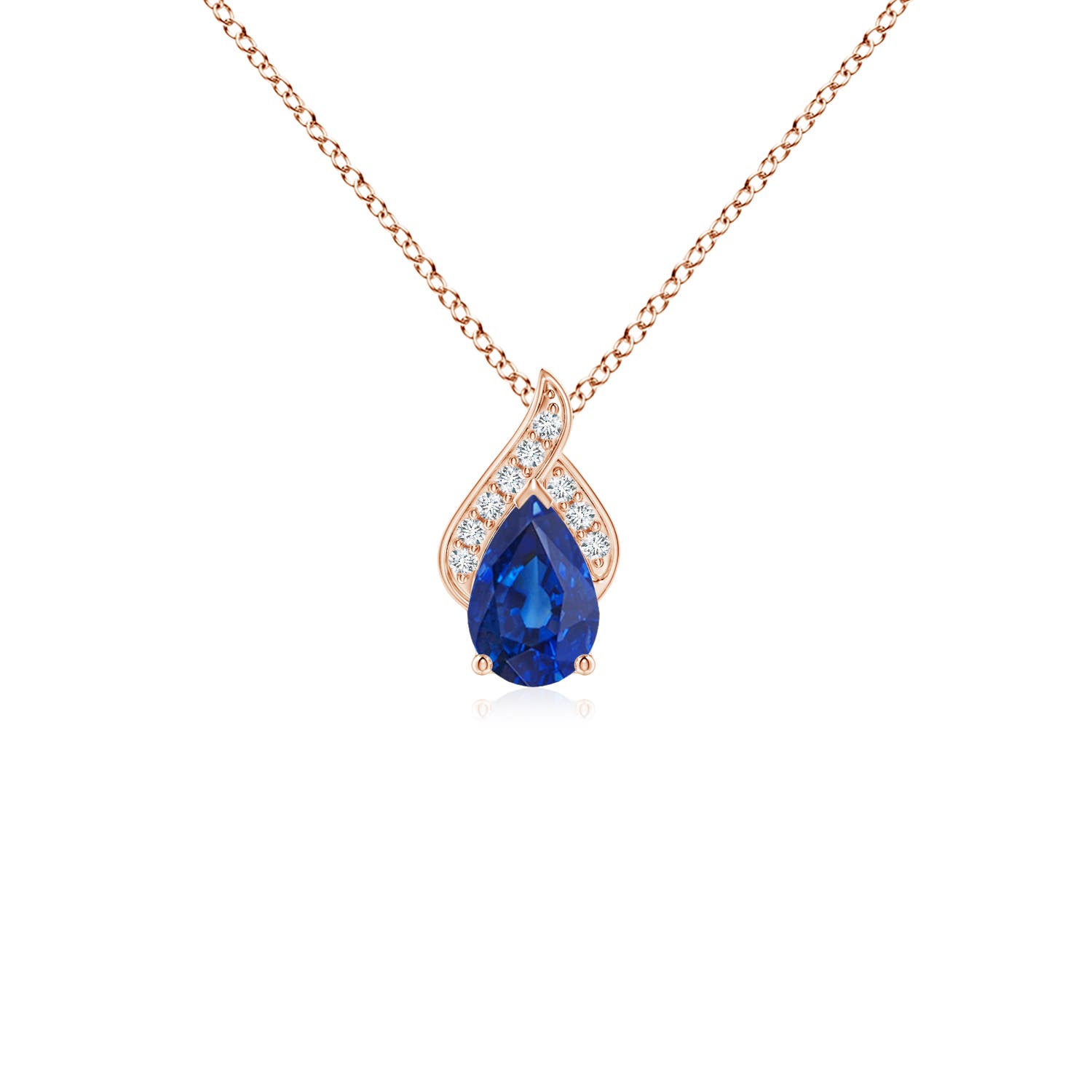 AAA - Blue Sapphire / 0.43 CT / 14 KT Rose Gold