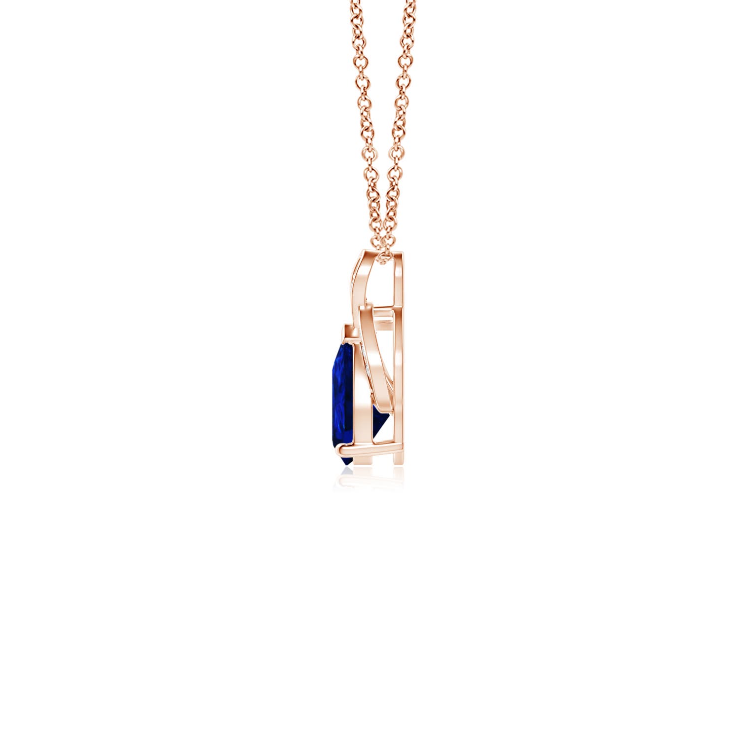 AAAA - Blue Sapphire / 0.43 CT / 14 KT Rose Gold